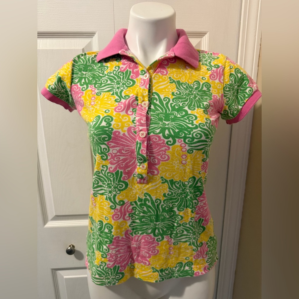 Lilly Pulitzer 3/4 Button Down Cotton Shirt, Size XS